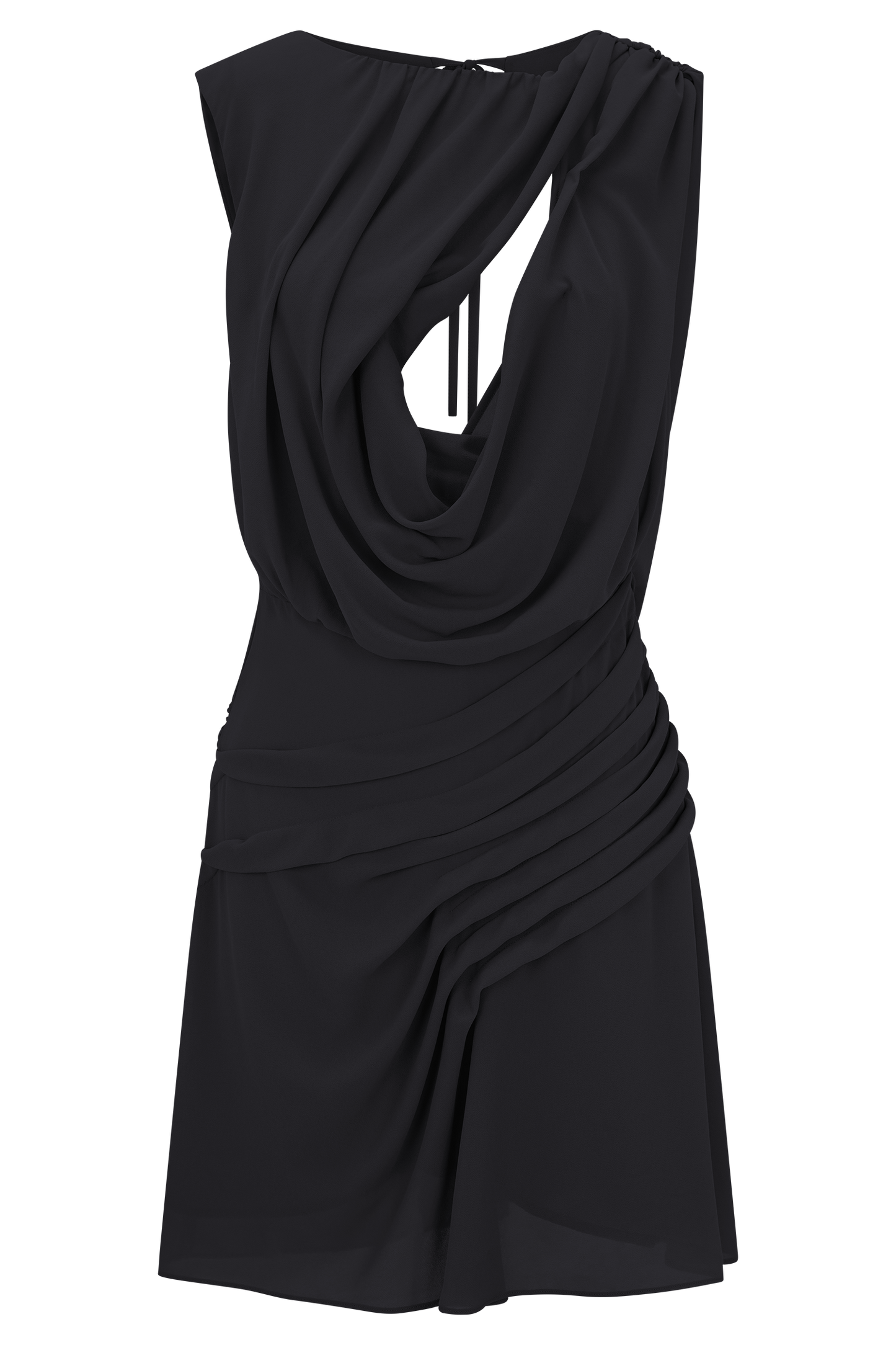 Oria Chiffon Mini Dress - Black