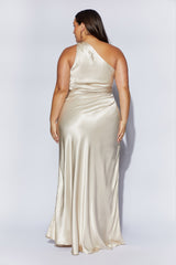 Calliope One Shoulder Maxi Dress - Blush Gold