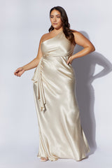 Calliope One Shoulder Maxi Dress - Blush Gold