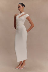 Anastasia One Shoulder Modal Midi Dress - Ivory