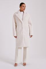 Izzy Boucle Coat - Cream